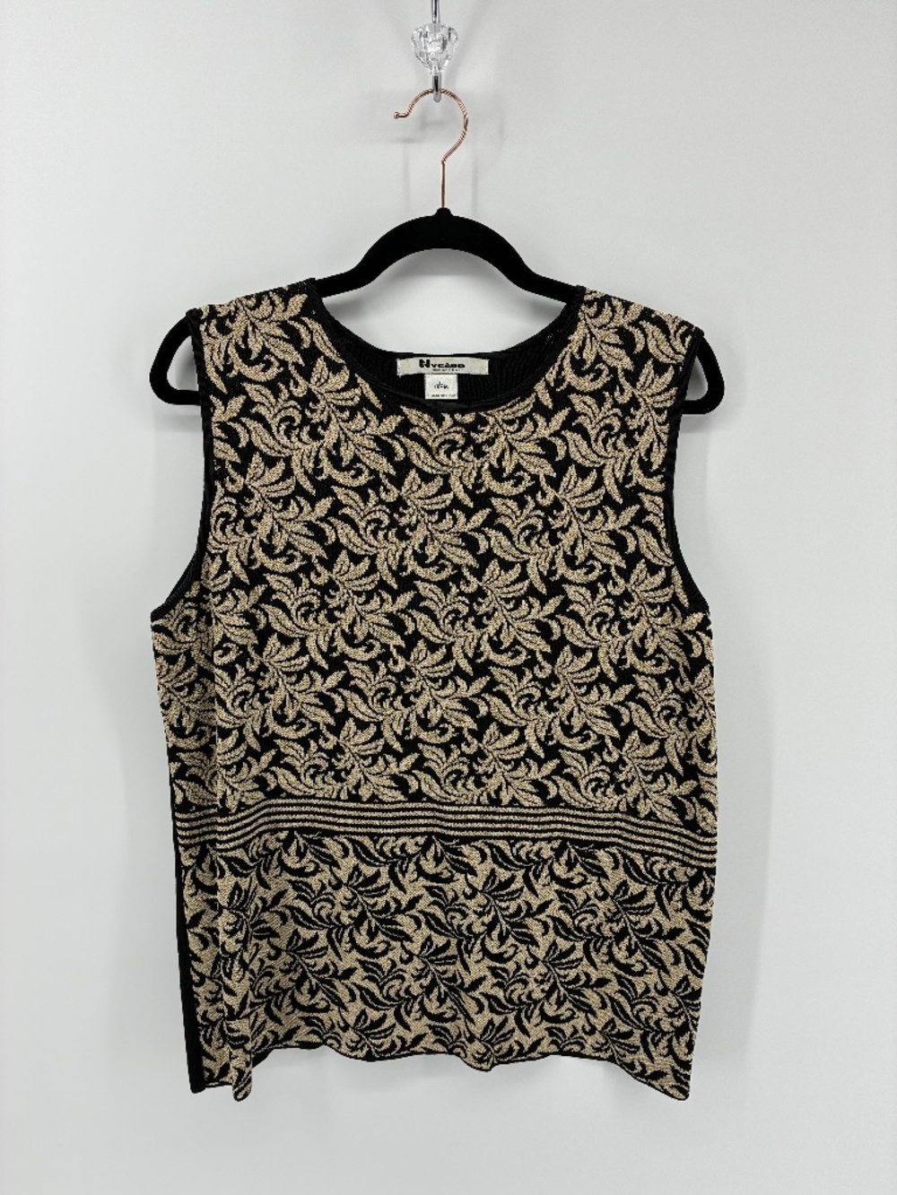Black & Gold Sleeveless Nygard Dress Top